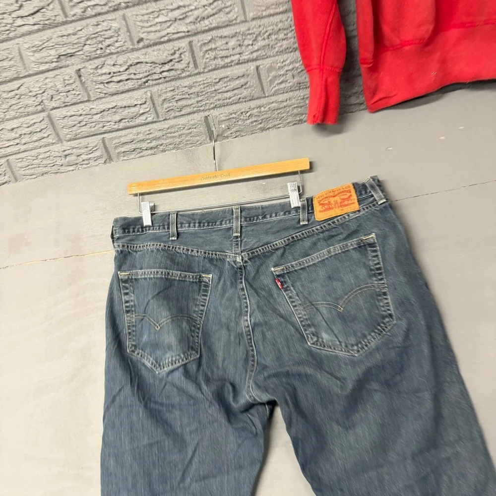 Levis 501 Original Fit Mens Medium Wash Blue Straight Leg Button Fly Jeans 42x32